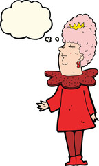 cartoon queen with thought bubble