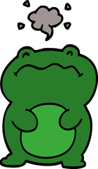 funny cartoon doodle frog