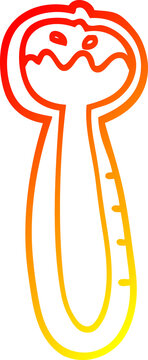 recommend clip art: warm gradient line drawing cartoon thermometer