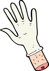 cartoon hand with medical glove