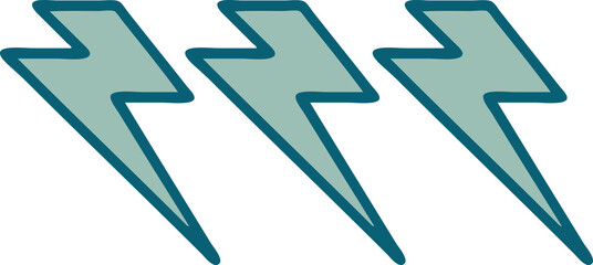tattoo style icon of lightning  bolts
