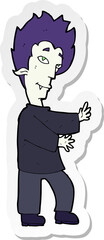 sticker of a cartoon vampire