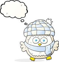 thought bubble cartoon cute little owl