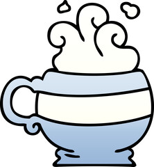 quirky gradient shaded cartoon hot drink