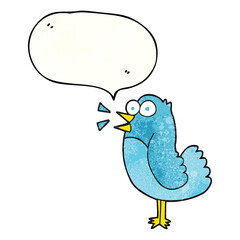 speech bubble textured cartoon bird