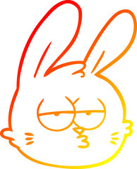 warm gradient line drawing cartoon jaded rabbit face