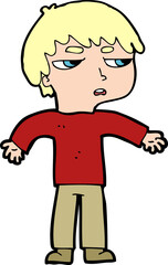 cartoon annoyed boy
