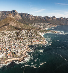 Twelve Apostles and Sea Point (Cape Town, South Africa), view from helicopter