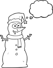 thought bubble cartoon snowman