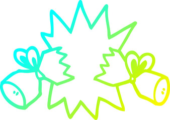 cold gradient line drawing cartoon cracker