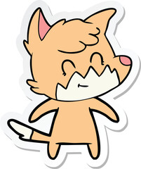 sticker of a cartoon friendly fox