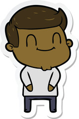 Obraz premium sticker of a cartoon happy man