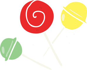 flat color style cartoon traditional lollipop