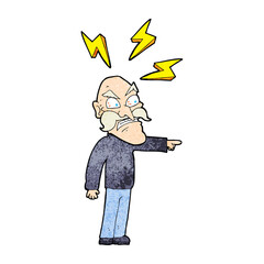cartoon angry old man