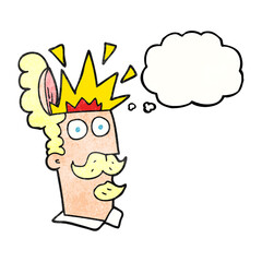 thought bubble textured cartoon man with exploding head