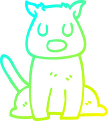 cold gradient line drawing cartoon calm dog