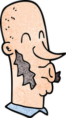 cartoon doodle man with side burns