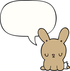 cute cartoon rabbit and speech bubble