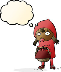 little red riding hood cartoon with thought bubble