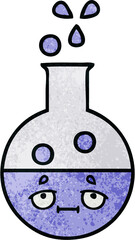 retro grunge texture cartoon test tube