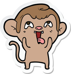 sticker of a crazy cartoon monkey