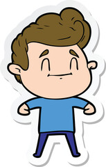 Obraz premium sticker of a happy cartoon man