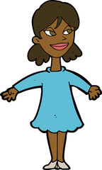 cartoon woman with open arms