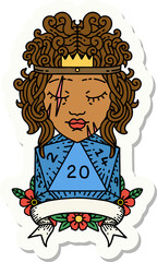 human barbarian with natural twenty dice roll sticker