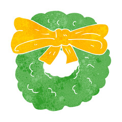retro cartoon christmas wreath