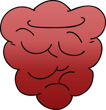 quirky gradient shaded cartoon raspberry