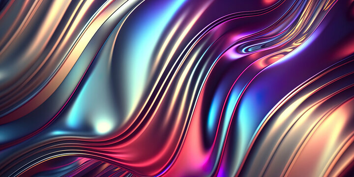 Fluid holographic iridescent shapes WALLPAPER