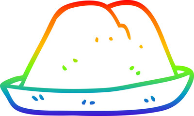 rainbow gradient line drawing cartoon hat