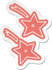 cartoon sticker of ninja throwing stars