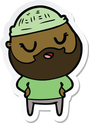 sticker of a cute cartoon man with beard