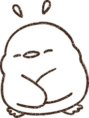 Cute Chick Charcoal Drawing