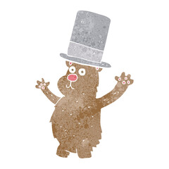 cartoon bear in top hat