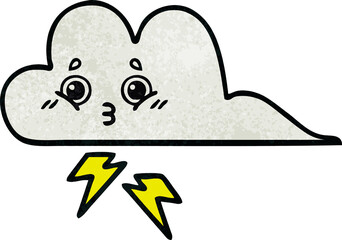retro grunge texture cartoon storm cloud