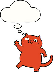 cartoon cat and thought bubble