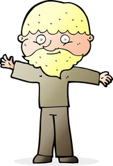 cartoon happy man with beard