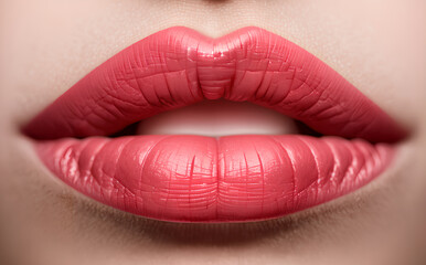Close-up / Makro Shot Lips - Pattern - Lipstick / Lippen Lippenstift / Cherry Red Lipstick