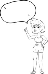 happy gym woman giving thumbs up symbol
