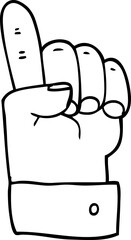 line drawing cartoon pointing hand