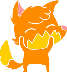 flat color style cartoon fox