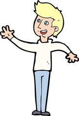 cartoon man waving