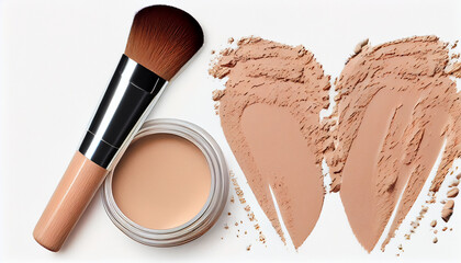 Makeup und pinsel auf weißen hintergrund - Generative Ai