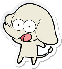 Obraz premium sticker of a cute cartoon elephant