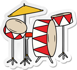 sticker cartoon doodle of a drum kit