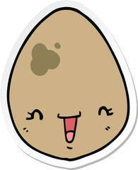 sticker of a cartoon egg