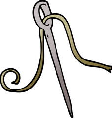 cartoon doodle needle and thread