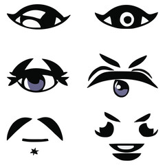 Eyes expressions vector file designs